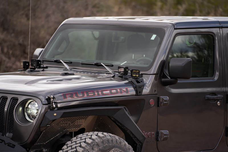 DV8 Offroad 18-22 Jeep Gladiator JT Cowl Light Bar Bracket on Rubicon