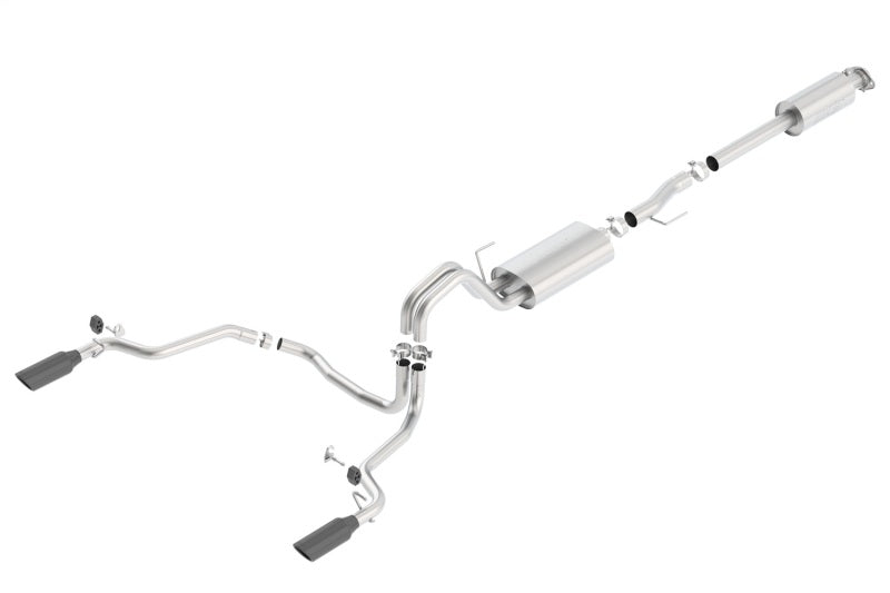 Borla 15-17 F-150 2.7/3.5L V6 EcoBoost / 5.0L V8 Black Chrome Cat-Back Touring Exhaust system with stainless steel tips