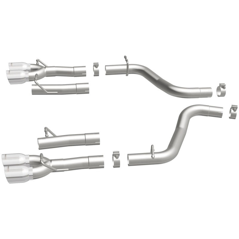 MagnaFlow Axle-Back, SS, 2.5in, Quad Split Rear 3.5in Tip 2015 Dodge Challenger 3.6L V6 exhaust components