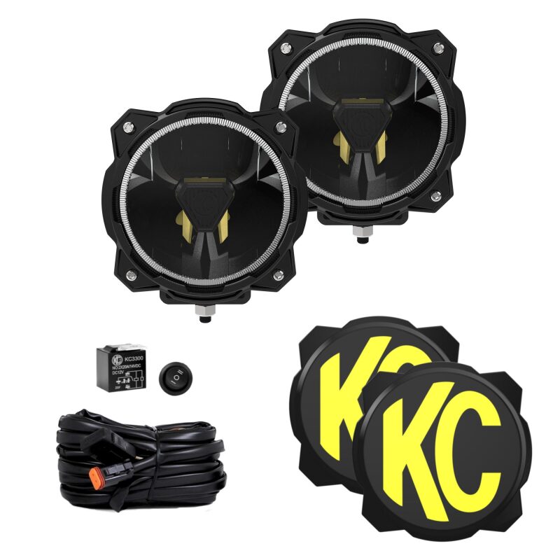 KC HiLiTES Gravity Titan LED 6in. - Pair Pack (SAE Driving Beam) for offroad lighting and electrical upgrades. Main image