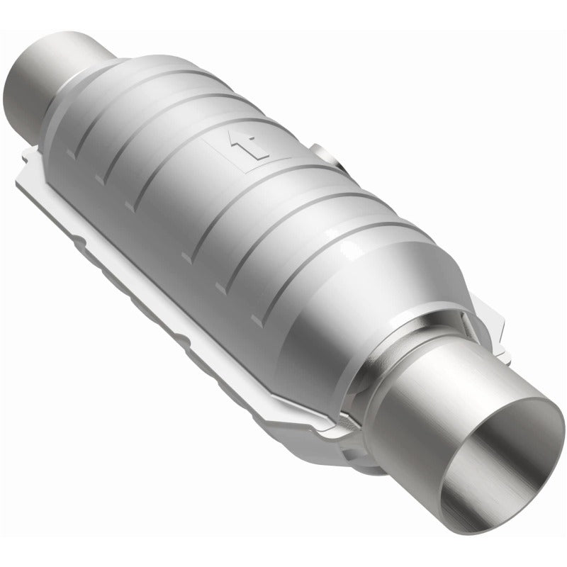 MagnaFlow Conv Univ 2.25in Inlet/Outlet Center/Center Round 11in Body L x 5.125in W x 15in Overall L for offroad performance upgrades