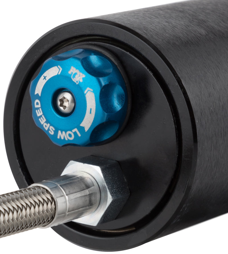 Fox 2011+ Chevrolet HD 2.0 Perf Series 7.1in Smooth Body IFP Front Shock / 1.5-3.5in Lift / LSC Adj. adjustment knob close-up