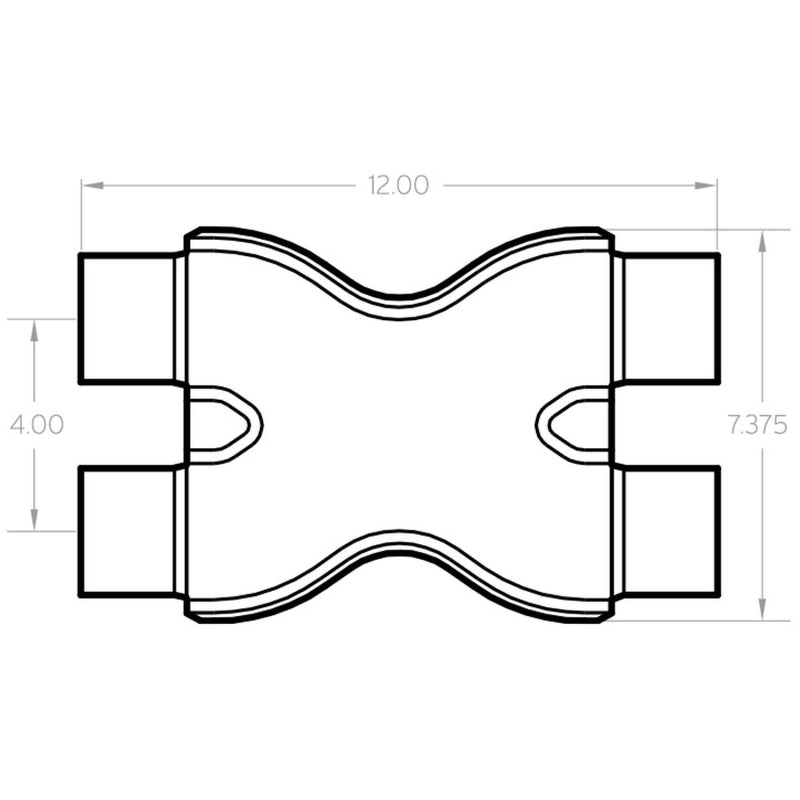 MagnaFlow Smooth Trans X 2.25/2.25 X 12 SS exhaust component diagram