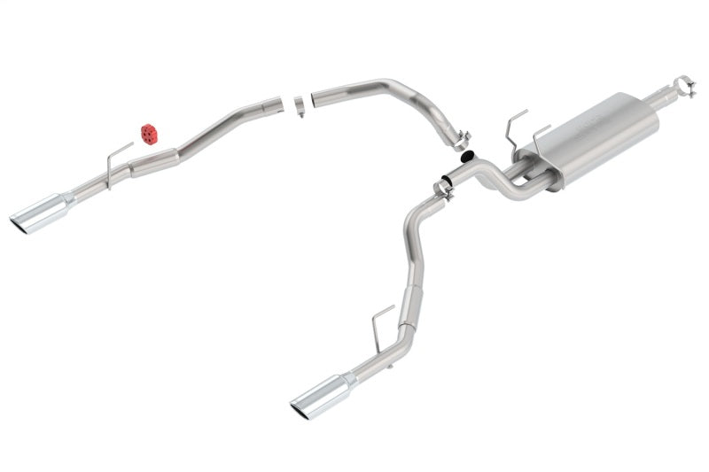 Borla 09-13 Dodge RAM 1500 5.7L CC/SB w/Fact Sngl Exhaust C/B 3x2.5in Single Round Rolled Split Rear Secondary image