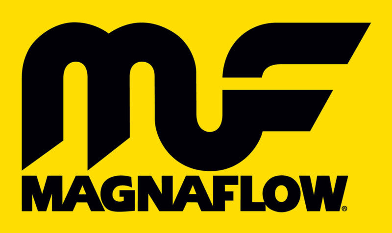 MagnaFlow logo on a bright yellow background, brand symbol.