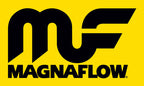 MagnaFlow logo on a yellow background, performance exhaust brand.