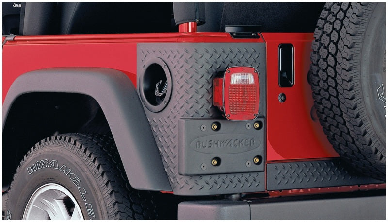 Bushwacker 97-06 Jeep Wrangler Trail Armor Rear Corners - Black on red Jeep, off road parts protection and style