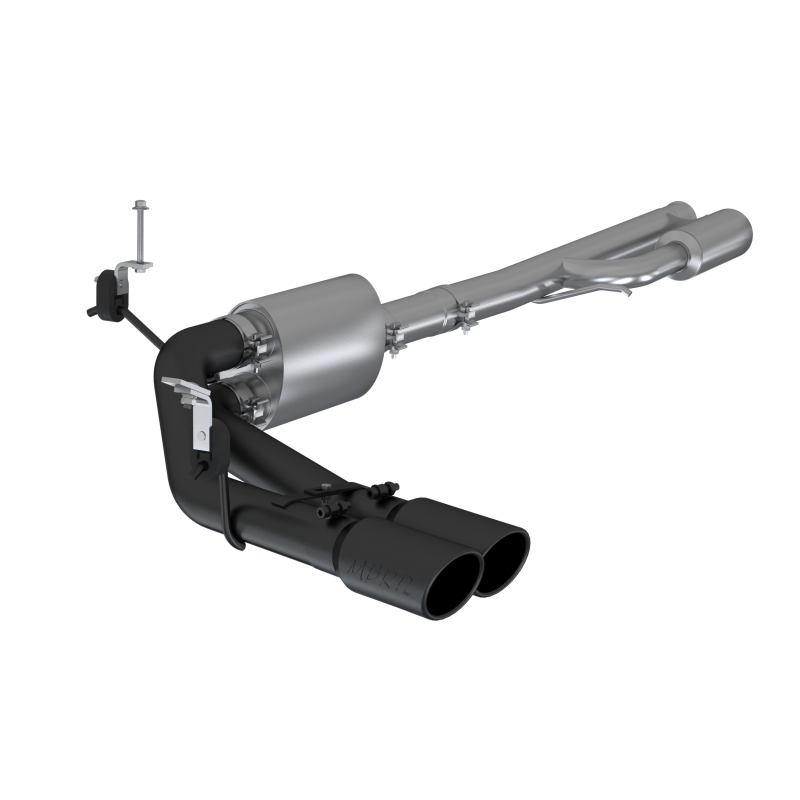 MBRP 2019+ Chevrolet Silverado 1500 4.5L/5.3L Pre-Axle Dual Side Exit w/ 4in OD Tip- Black Coated Secondary image