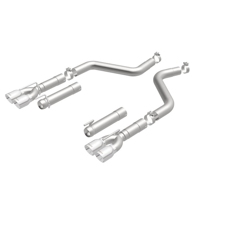 MagnaFlow Axle-Back, SS, 3in, Quad Split Rear 3.5 Tips 2015 Dodge Challenger incl SRT Hellcat exhaust system parts