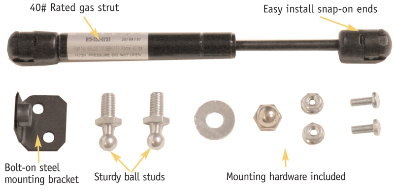 Tuffy Gas Spring Kit W/Mounting Secondary image