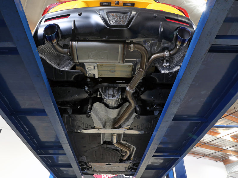 aFe POWER Takeda 2021 Toyota Supra 2.0L (t) 2.5in-3in 304 SS CB Exhaust w/ Blue Tips Secondary image