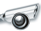 Borla 2.25in Inlet 4in Round Rolled Angle Cut Resonated x 13in Long Exhaust Tip for offroad performance upgrades.