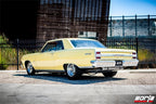 Borla CrateMuffler LS3 ATAK 2.25in Offset/Offset 14inx4.35inx9in Oval Muffler on classic yellow car