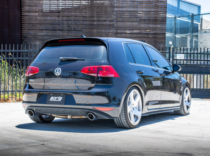 Borla 15-17 Volkswagen GTI (MK7) 2.0T AT/MT SS S-Type Catback Exhaust on a black VW GTI