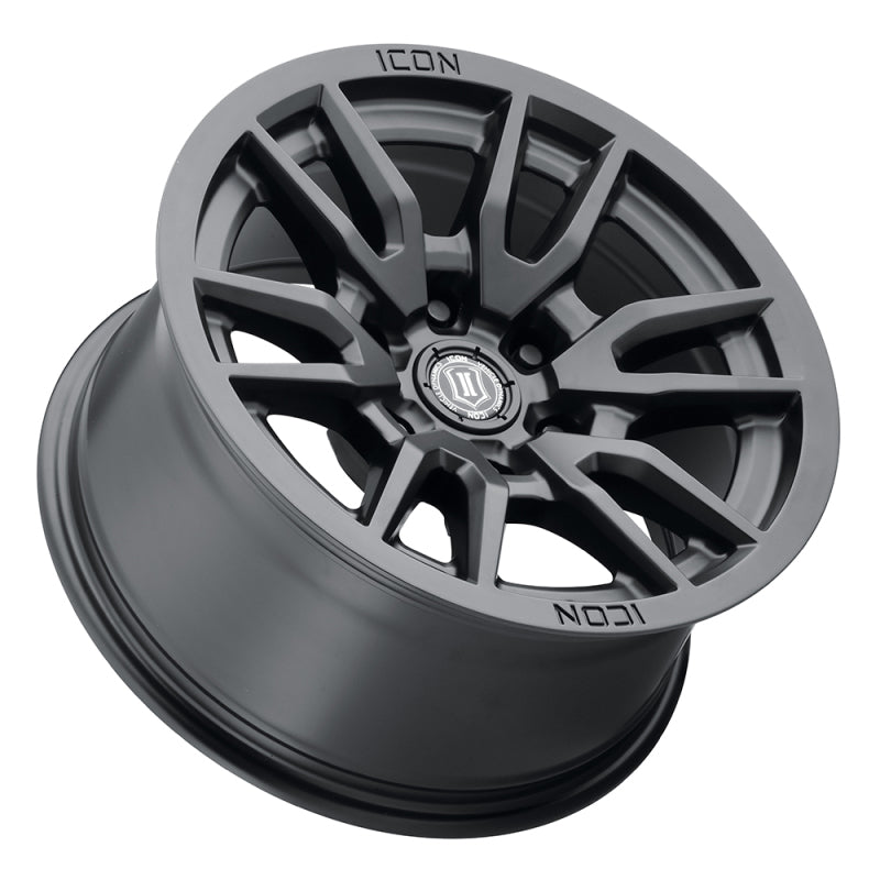 ICON Vector 6 17x8.5 6x5.5 0mm Offset 4.75in BS 106.1mm Bore Satin Black Wheel for off road parts