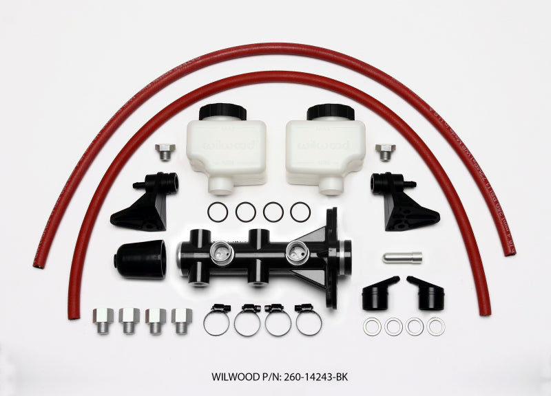 Wilwood Tandem Remote Master Cylinder - 1in Bore Black Secondary image
