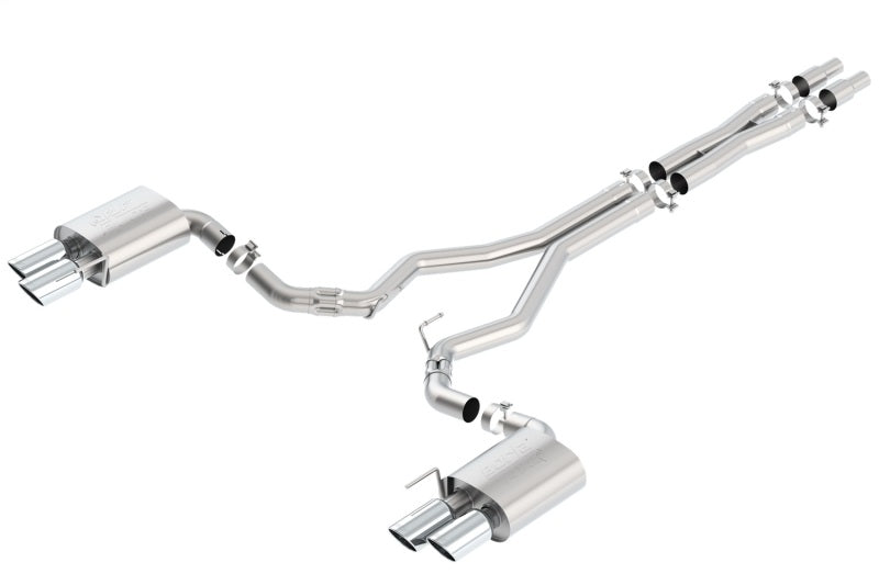 Borla 2018 Ford Mustang GT 5.0L AT/MT (w/o Valves) ATAK 3in Cat-Back Exhaust w/Polished Tips Main image