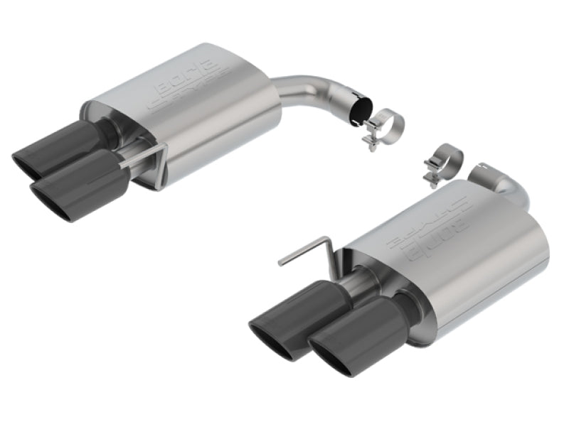 Borla 18-19 Ford Mustang GT 5.0L 2.5in S-Type Exhaust w/o Valves (Rear Section Only) - Black Chrome image