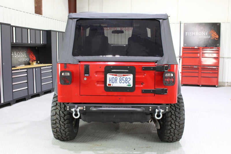 Fishbone Offroad 97-06 Jeep Wrangler TJ Rear Bumper W/Step Piranha Series Secondary image