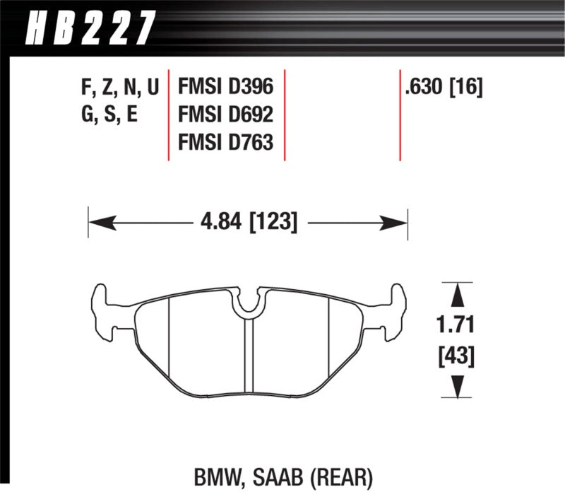 Hawk 92-95 BMW 325iS HT-10 Race Rear Brake Pads Secondary image