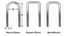 Illustration of round, square, and semiround U-bends