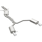 MagnaFlow Sys C/B 12-15 Audi A6 / A7 3.0L V6 SS 2.5in Dual Split Rear Ext 4in Tips exhaust system image