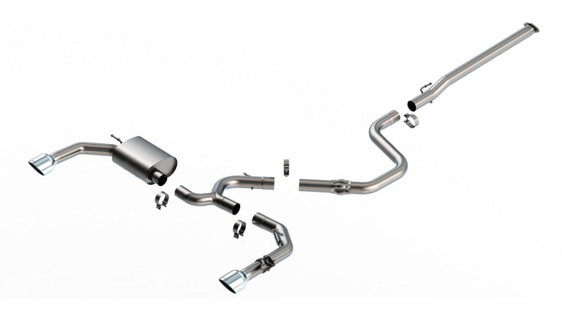 Borla 22-23 Hyundai Elantra N 2.0L 4 CYL. Turbo AT/MT ATAK Catback Exhaust Bright Chrome parts layout Main image