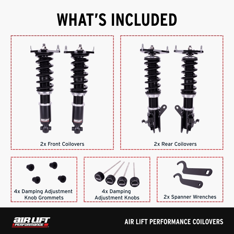 Air Lift Performance 15-21 Subaru WRX / STI Coilover Kit components