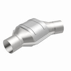 MagnaFlow Conv Universal 2.25 Angled Inlet OEM catalytic converter for offroad performance upgrades and drivetrain upgrades.