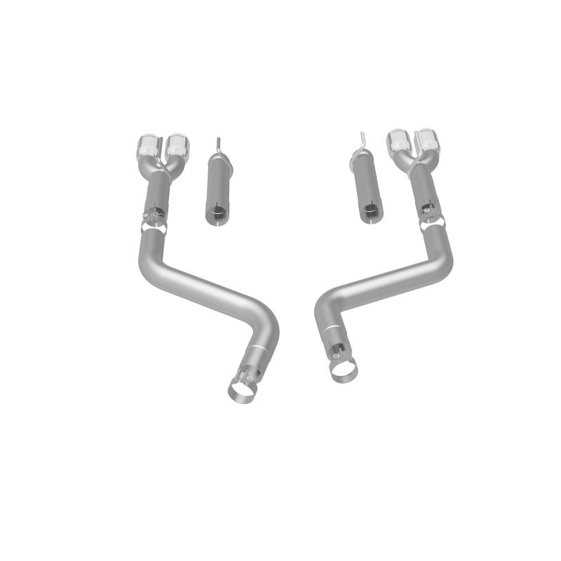 MagnaFlow Axle-Back, SS, 3in, Quad Split Rear 3.5 Tips 2015 Dodge Challenger incl SRT Hellcat exhaust pipes