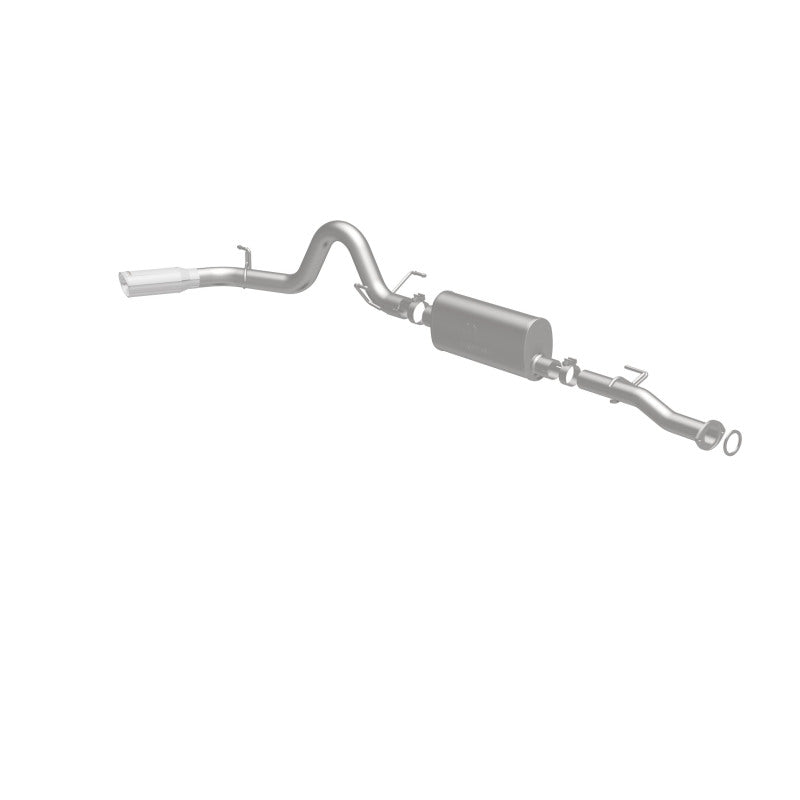 MagnaFlow Cat-Back 2016 Toyota Tacoma 3.5L V6 SS 3in Single Pass Side Exit Rear 4in Tip exhaust system for performance upgrades.
