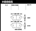 Hawk 18-19 Audi S5 HPS 5.0 Rear Brake Pads specifications diagram