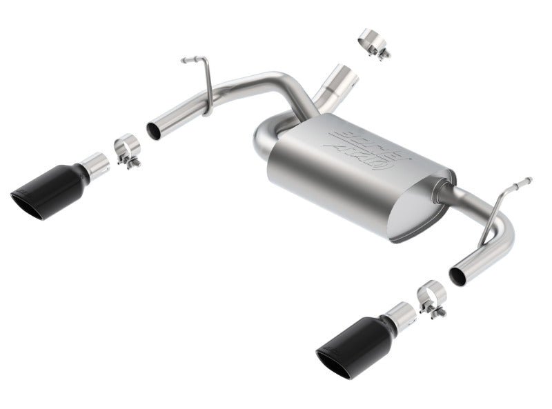 Borla 12-14 Jeep Wrangler JK 2/4Dr Rr Section ATAK Single Square Rlld Angle-Cut Black Chrome Exhaust Secondary image