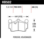 Hawk 2007-2014 Audi Q7 Premium HPS 5.0 Rear Brake Pads diagram
