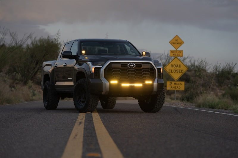 Rigid Industries 360-Series 4in Fog w/ Amber PRO Lens - White (Pair) on a Toyota truck for off road performance.