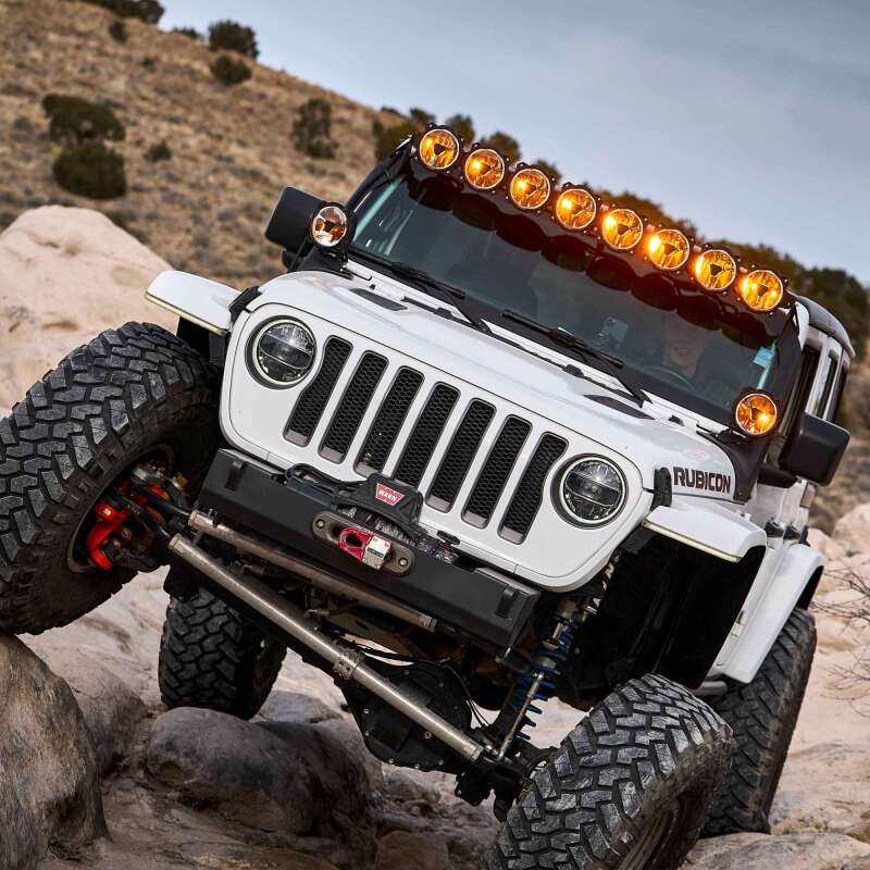 KC HiLiTES Gravity Titan LED Light Bar - 50in. (8-Light) on Jeep Rubicon
