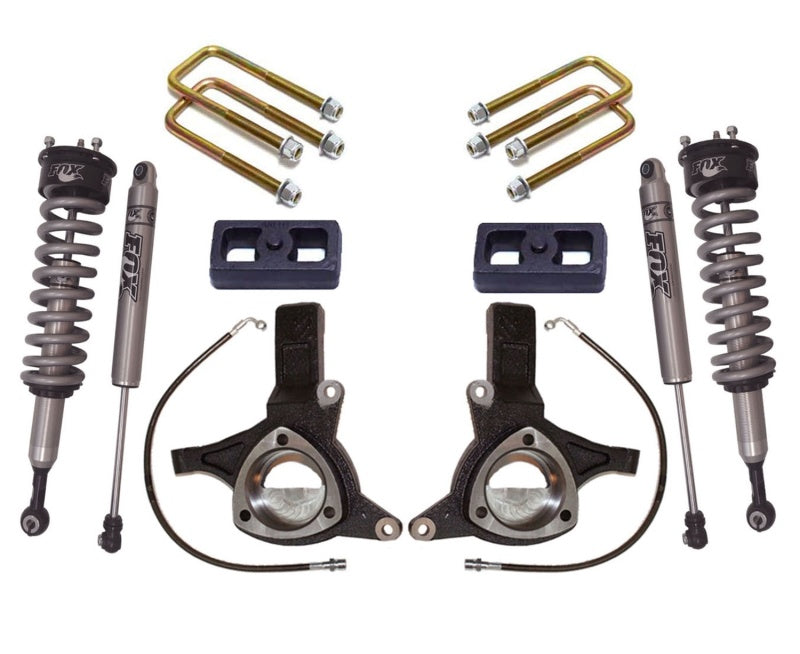MaxTrac 07-16 GM C1500 2WD w/Cast Steel Susp. 6in/3in Spindle Lift Kit w/FOX Shocks components
