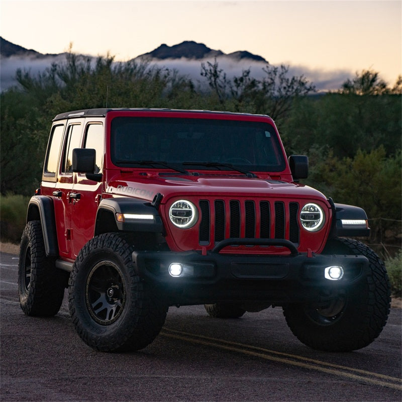 Rigid Industries 360-Series 4in LED SAE J583 Fog Light - White (Pair) on Jeep Wrangler with offroad tires