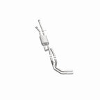 MagnaFlow 14 Toyota Tundra V8 4.6L/5.7L Stainless C/b Exhaust Dual same side pass. rear tire view.