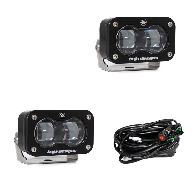 Baja Designs Universal S2 SAE Spot LED (Pair) - Clear for offroad lighting