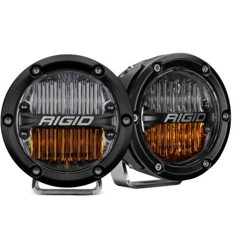 Rigid Industries 360-Series SAE Fog Yellow/White Pair for offroad lighting and electrical.