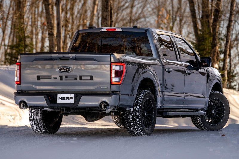 MBRP 22-23 Ford F150 T304 5in OD Black Tip Dual Rear Exit 3in Black Coated Cat Back Exhaust Secondary image