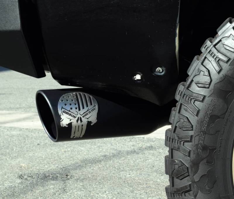 Gibson 08-10 Nissan Titan SE 5.6L 4in Patriot Skull Series Cat-Back Single Exhaust - Stainless Secondary image