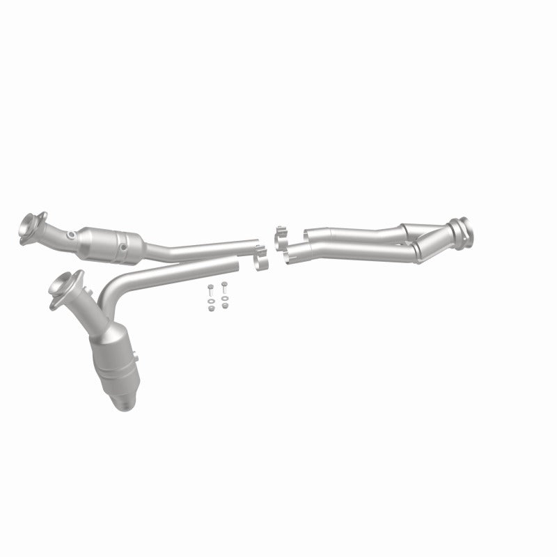 MagnaFlow Conv Direct Fit 2015 Ford Transit-150/250/350 V6 3.7L exhaust system with components and installation parts.