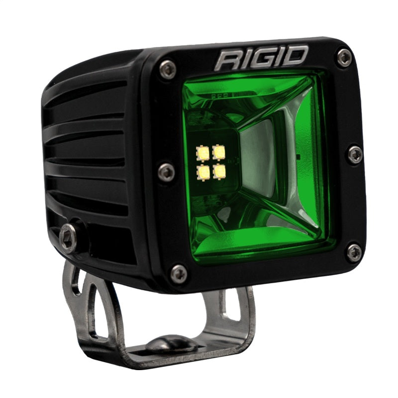 Rigid Industries Radiance+ Scene RGBW Surface Mount - Pair green light for offroad lighting and electrical enhancements.