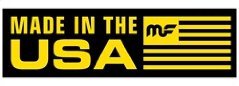 Made in the USA label for MagnaFlow products, featuring yellow text on a black background.