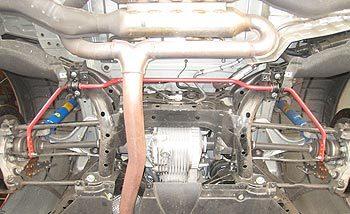 Eibach 35mm Front & 16mm Rear Anti-Roll-Kit for 09-11 Nissan GT-R R35 3.8L V6 Twin Turbo installed undercarriage view