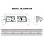 Rigid Industries Radiance+ 50in. RGBW Light Bar dimensions diagram