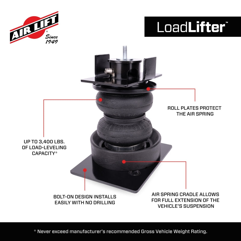 Air Lift 20-25 Jeep Gladiator (4WD) Load Lifter 5000 Air Spring Kit w/ Cradle - offroad performance upgrades