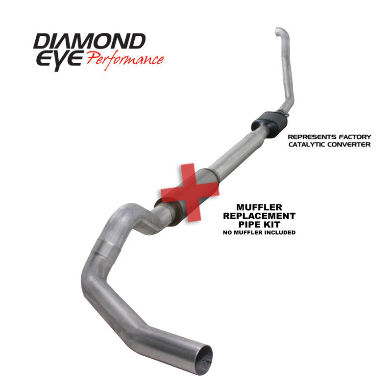 Diamond Eye KIT 5in TB MFLR RPLCMENT PIPE SGL ALUM 94-97 5 7 3L F250/F350 PWRSTROKE NFS W CARB STDS Secondary image